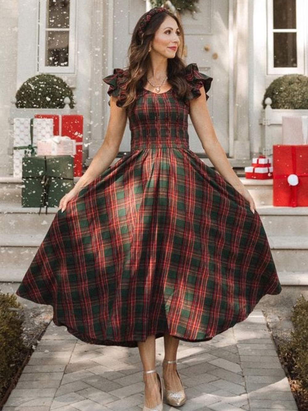 Ivy City Co Hattie Dress Evergreen Plaid